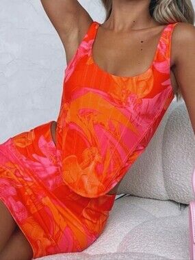 White Fox Saturday Sun Bustier Liberty Print - Small